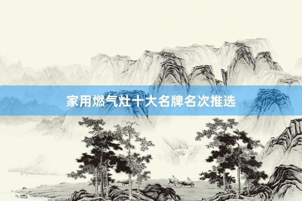 家用燃气灶十大名牌名次推选